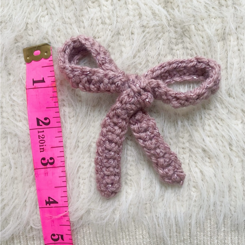 Handmade Pink Crochet Hair Bow
